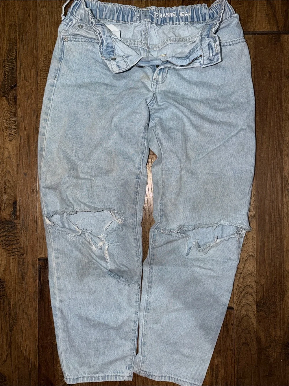 GAP Light Blue Distressed Kids Barrel Jeans